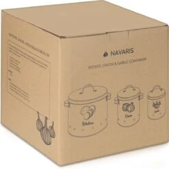 Navaris Set Van 3 Voorraadpotten - Voor Aardappelen, Uien En Knoflook - Metalen Voorraadblikken - Voor Opslag En Houdbaarheid - Vaatwasserbestendig -Mepal shop 1200x1193 3