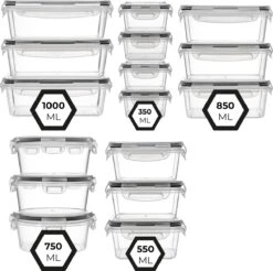 Vershoudbakjes - Meal Prep Bakjes - Lunchbox - Diepvriesbakjes - Vershouddoos - Vershoudbakjes Set - Plastic Bakjes - Voedselcontainer - Magnetron Bakjes Met Deksel - 18 Stuks - BPA Vrij - Stosh -Mepal shop 1200x1193 4