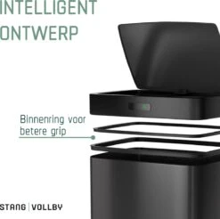 Sensor Prullenbak Zwart 50 Liter - Automatische Softclose Deksel - 50L - Zwarte Afvalemmer Stangvollby KINNA - Scandinavisch Design - Afvalbak - Infrarood Bewegingssensor - Vingerafdrukvrij En Vuilafstotend RVS - Hygiënische Keuken En Kantoor Vuilbak 14 Sensor Prullenbak Zwart 50 Liter - Automatische Softclose Deksel - 50L - Zwarte Afvalemmer Stangvollby KINNA - Scandinavisch Design - Afvalbak - Infrarood Bewegingssensor - Vingerafdrukvrij En Vuilafstotend RVS - Hygiënische Keuken En Kantoor Vuilbak -Mepal shop 1200x1196 5