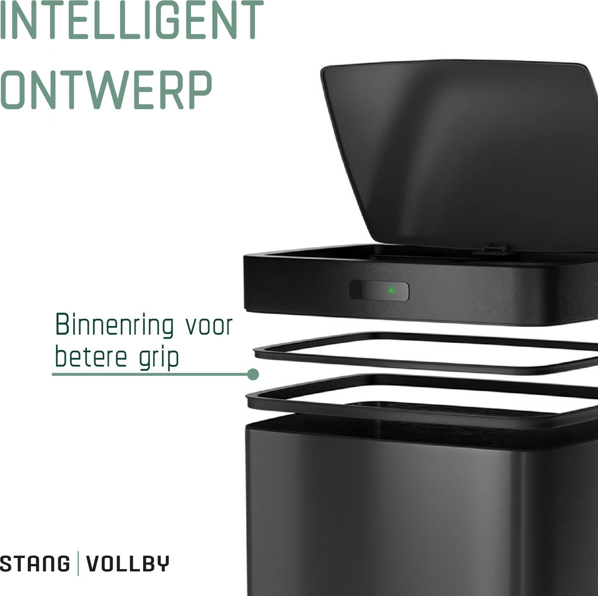 Sensor Prullenbak Zwart 50 Liter - Automatische Softclose Deksel - 50L - Zwarte Afvalemmer Stangvollby KINNA - Scandinavisch Design - Afvalbak - Infrarood Bewegingssensor - Vingerafdrukvrij En Vuilafstotend RVS - Hygiënische Keuken En Kantoor Vuilbak 7 Sensor Prullenbak Zwart 50 Liter - Automatische Softclose Deksel - 50L - Zwarte Afvalemmer Stangvollby KINNA - Scandinavisch Design - Afvalbak - Infrarood Bewegingssensor - Vingerafdrukvrij En Vuilafstotend RVS - Hygiënische Keuken En Kantoor Vuilbak - Afbeelding 5