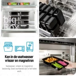 Meal Prep Bakjes - 20 Stuks - 3 Compartimenten - Lunchbox - Diepvriesbakjes - Vershoudbakjes - Plastic Bakjes Met Deksel - Magnetron Bakjes Met Deksel - Meal Prep - Vershouddoos - 1L - BPA Vrij - Fitcrafters -Mepal shop 1200x1196 6