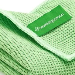 Geweldigschoon Groene Microvezel Raamdoekenset Bestaande Uit 1 Schoonmaakdoek + 1 Droogdoek (raamdoeken, Raamset) -Mepal shop 1200x1197 3