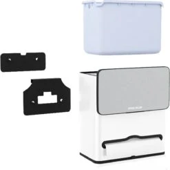 Stangvollby Vallvik Prullenbak – 4 Liter – Keukenrol Dispenser – Wit – RVS - Ophangbare Vuilbak - Afvalscheiding - Uitneembare Binnenemmer – Inbouw Vuilnisbak – Keuken Afvalemmer – Ruimtebesparend – Staand - Ophangen – Keukenrol Houder – GFT Bakje -Mepal shop 1200x1197 8