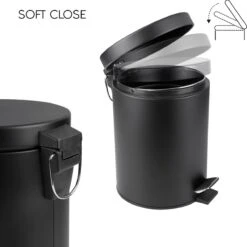 Differnz Pedaalemmer Mat Zwart – Prullenbak Badkamer – Afvalbakje – 5 Liter 19 Differnz Pedaalemmer Mat Zwart – Prullenbak Badkamer – Afvalbakje – 5 Liter -Mepal shop 1200x1198 15