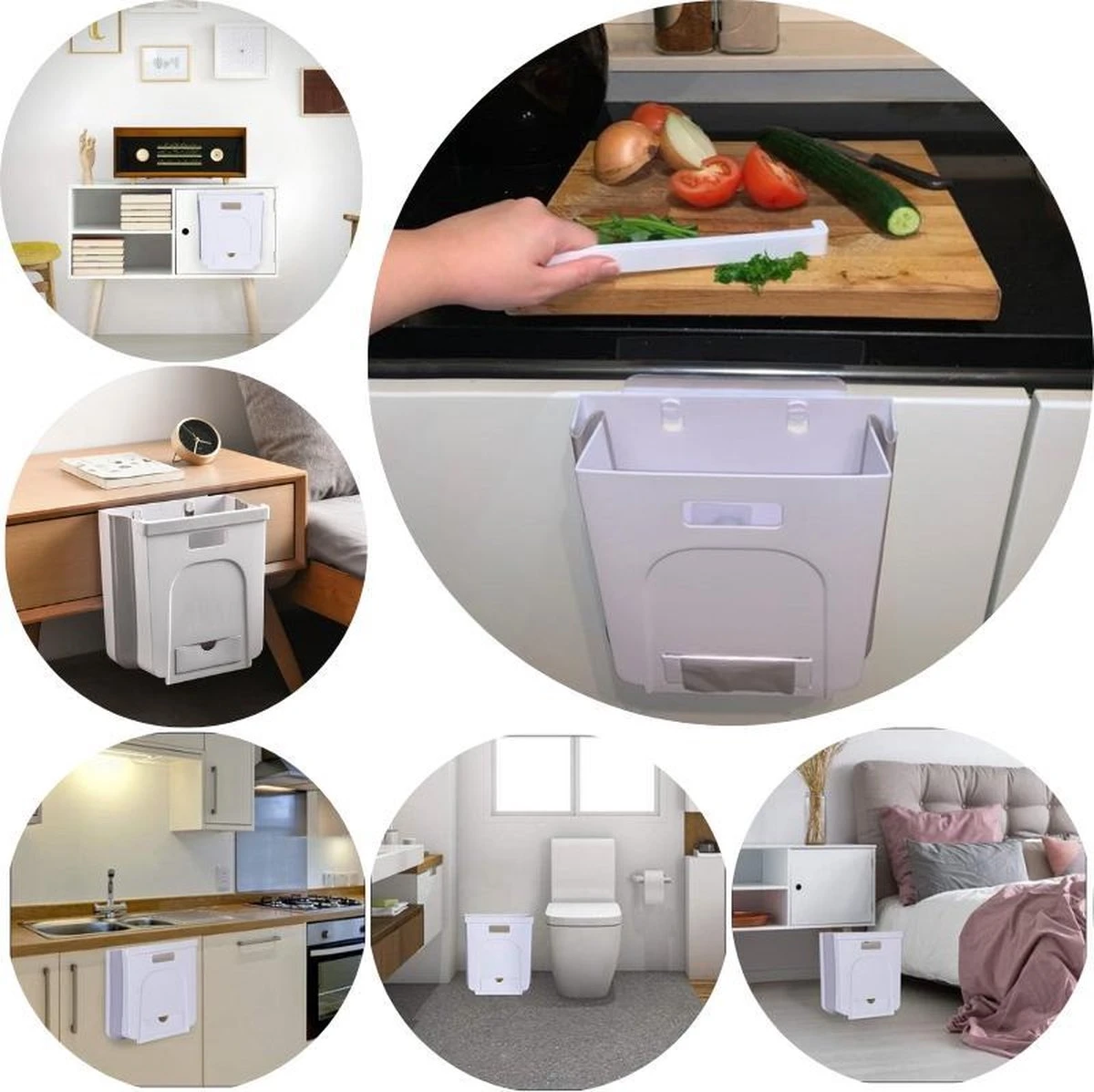 Merkloos Ruimtebesparend Ophangbaar Gft Afvalscheiding Afvalbakje Aanrecht - Papiermand - Wit 7 Merkloos Ruimtebesparend Ophangbaar Gft Afvalscheiding Afvalbakje Aanrecht - Papiermand - Wit - Afbeelding 5