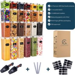 Empyrea Set Van 24 Luchtdichte Vershouddozen, Voorraad Bussen Opslag En Organisatie, Keuken En Voedselcontainer, Voorraadpotten Van Kunststof, BPA-vrij, 72 Etiketten, 3 Markers En 8 Lepels Meegeleverd | Keuken Organizer Voorraadcontainers 13 Empyrea Set Van 24 Luchtdichte Vershouddozen, Voorraad Bussen Opslag En Organisatie, Keuken En Voedselcontainer, Voorraadpotten Van Kunststof, BPA-vrij, 72 Etiketten, 3 Markers En 8 Lepels Meegeleverd | Keuken Organizer Voorraadcontainers -Mepal shop 1200x1198 43