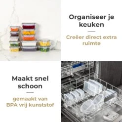 Vershoudbakjes - Meal Prep Bakjes - Lunchbox - Diepvriesbakjes - Vershouddoos - 5 Stuks - 1050ML - BPA Vrij - Stosh -Mepal shop 1200x1199 22