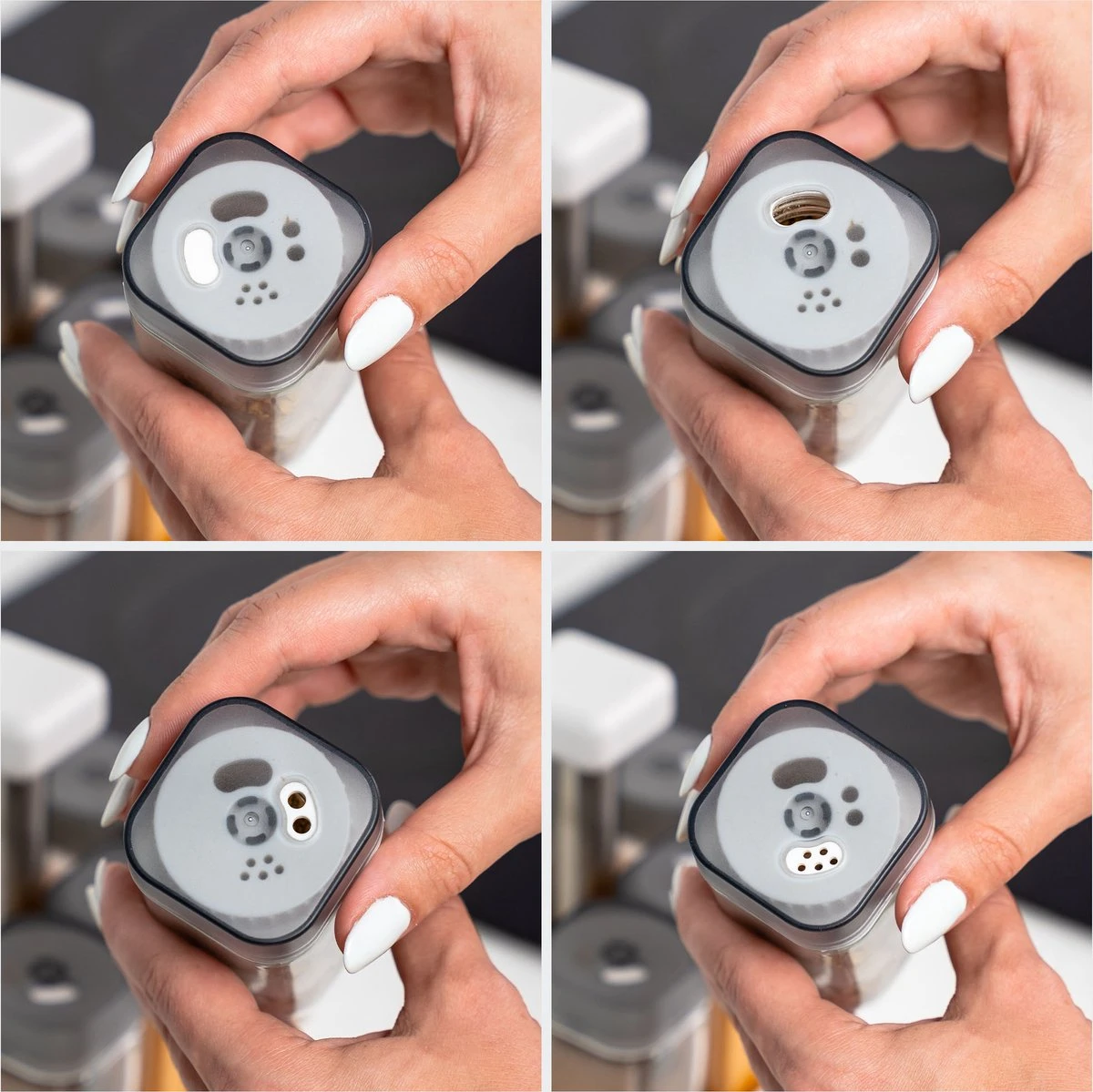 Coninx Kruidenrek Staand - Draaiend Kruidenrek Met Glazen Potjes - Kruidencarrousel Draaibaar - 8 Kruidenpotjes - Wit / RVS 13 Coninx Kruidenrek Staand - Draaiend Kruidenrek Met Glazen Potjes - Kruidencarrousel Draaibaar - 8 Kruidenpotjes - Wit / RVS - Afbeelding 11