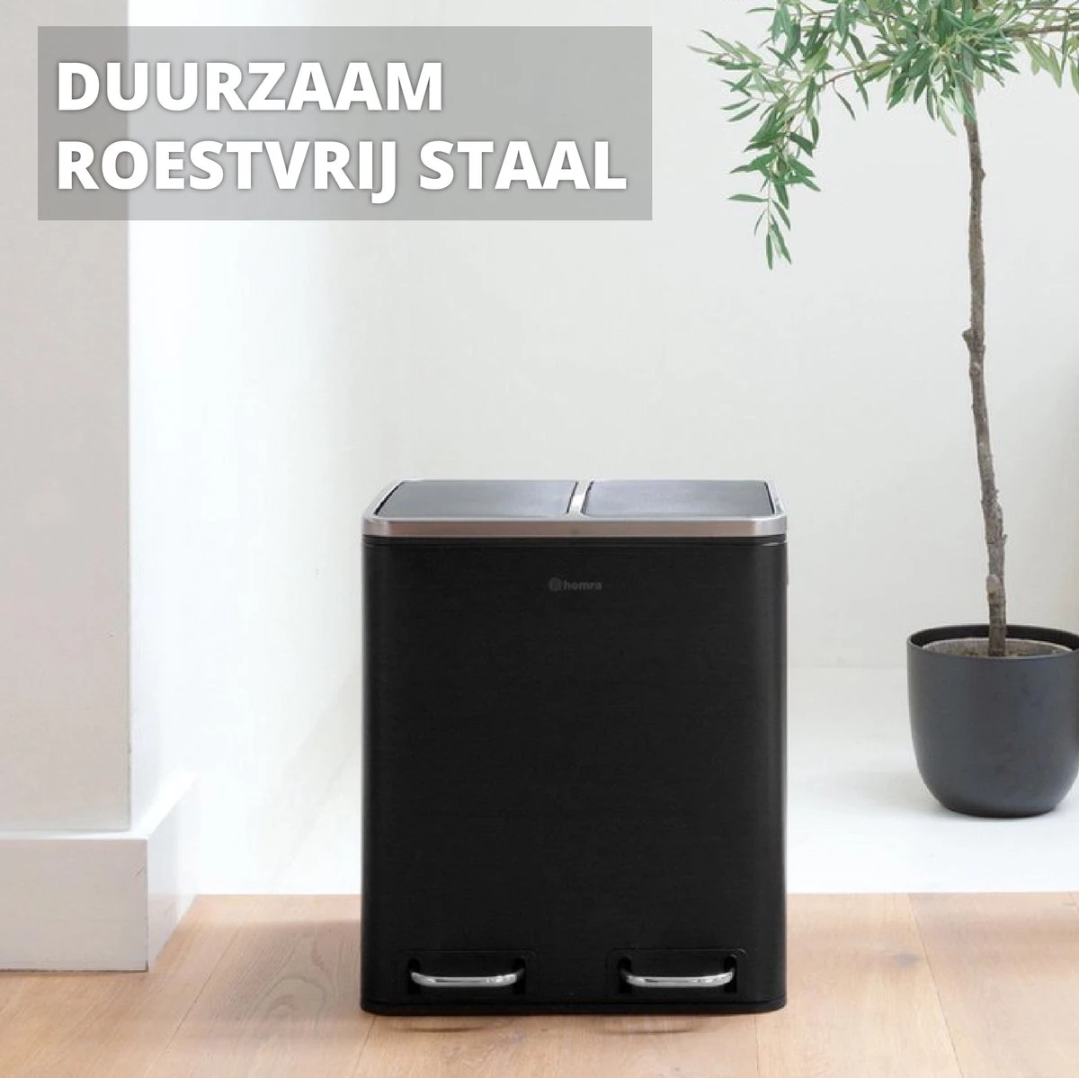 Homra BLINQ Afvalscheiding Prullenbak Met 2 Vakken - 2 X 15 L Inhoud - Duo Pedaalemmer Zwart - Afvalemmer 30 Liter - Recycle Afvalbak - Zwarte Afvalscheidingsprullenbak - Hygiënisch Afval Scheiden - Keuken Vuilbak - Kantoor 7 Homra BLINQ Afvalscheiding Prullenbak Met 2 Vakken - 2 X 15 L Inhoud - Duo Pedaalemmer Zwart - Afvalemmer 30 Liter - Recycle Afvalbak - Zwarte Afvalscheidingsprullenbak - Hygiënisch Afval Scheiden - Keuken Vuilbak - Kantoor - Afbeelding 5