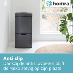 Nexo Prullenbak Afvalscheiding 3 Vakken - 72 Liter (2x12+48L) Met Infrarood Sensor - Design Trio Afvalemmer RVS - Grijs - Afvalscheidingsprullenbak - Keuken Afvalemmer - Grijze Recycle Afvalbak - Hygiënisch - Kantoor Vuilbak - Elektrisch - Vuilnisbak -Mepal shop 1200x1200 1005