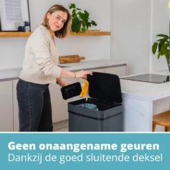 Nexo Prullenbak Afvalscheiding 3 Vakken - 72 Liter (2x12+48L) Met Infrarood Sensor - Design Trio Afvalemmer RVS - Grijs - Afvalscheidingsprullenbak - Keuken Afvalemmer - Grijze Recycle Afvalbak - Hygiënisch - Kantoor Vuilbak - Elektrisch - Vuilnisbak -Mepal shop 1200x1200 1006