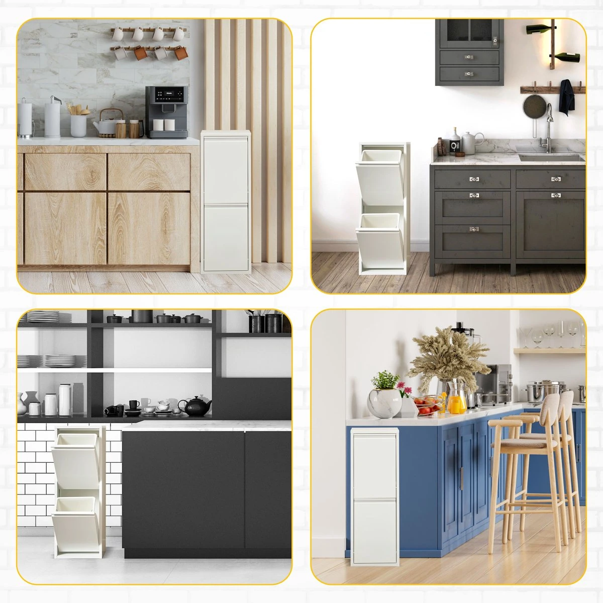 VEEHAUS – Allen - Prullenbak 2 Vakken – Afvalemmer 30 Liter (2x 15L) – Wit - 2-vaks Prullenbak Afvalscheiding – Afvalbak Metaal – Hygiënisch Recyclen - Afval Scheiden - Prullenbak 6 VEEHAUS – Allen - Prullenbak 2 Vakken – Afvalemmer 30 Liter (2x 15L) – Wit - 2-vaks Prullenbak Afvalscheiding – Afvalbak Metaal – Hygiënisch Recyclen - Afval Scheiden - Prullenbak - Afbeelding 4