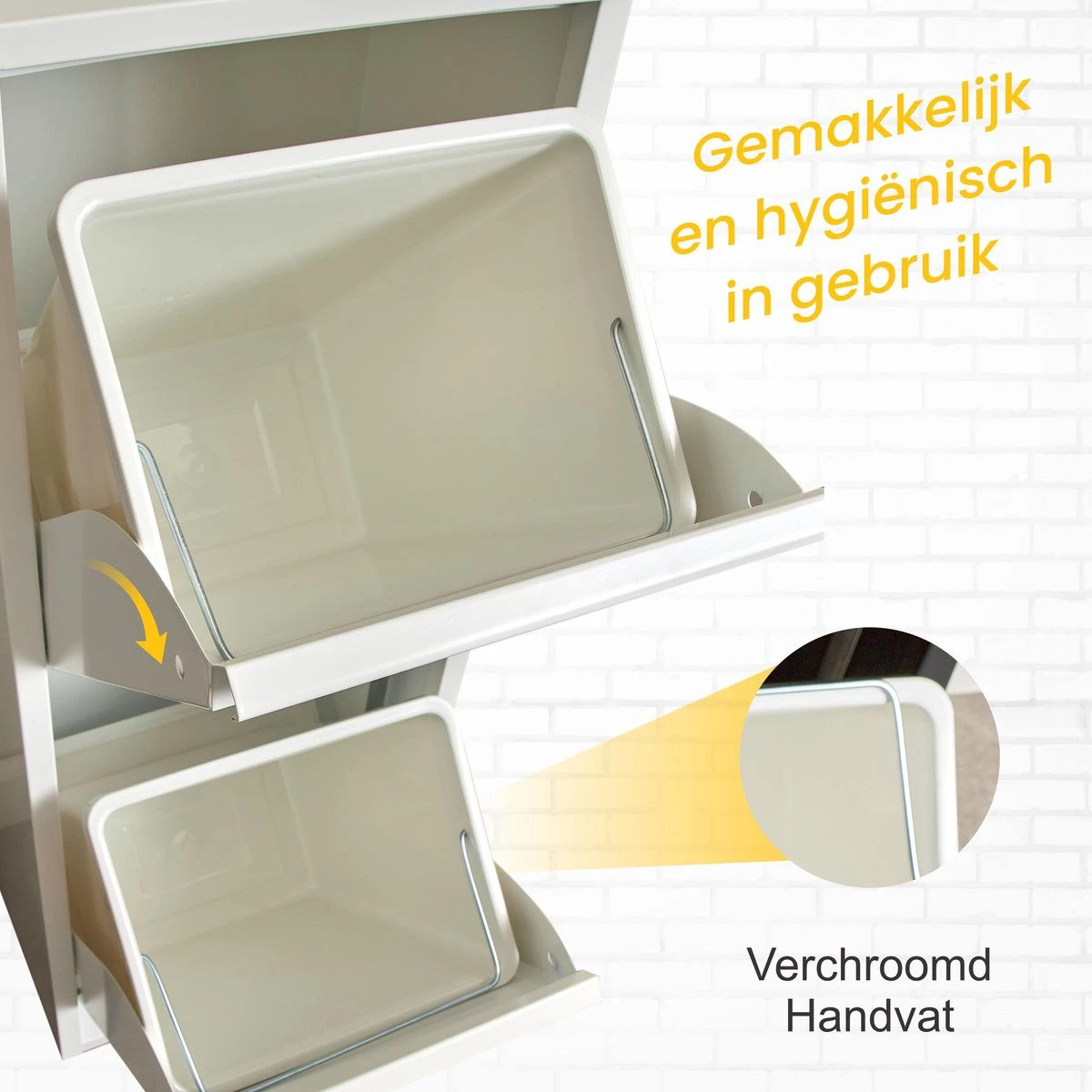 VEEHAUS – Allen - Prullenbak 2 Vakken – Afvalemmer 30 Liter (2x 15L) – Wit - 2-vaks Prullenbak Afvalscheiding – Afvalbak Metaal – Hygiënisch Recyclen - Afval Scheiden - Prullenbak 10 VEEHAUS – Allen - Prullenbak 2 Vakken – Afvalemmer 30 Liter (2x 15L) – Wit - 2-vaks Prullenbak Afvalscheiding – Afvalbak Metaal – Hygiënisch Recyclen - Afval Scheiden - Prullenbak - Afbeelding 8