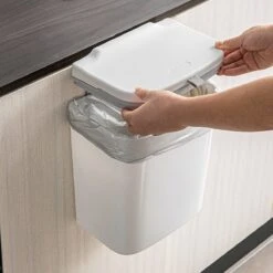 7L Prullenbak – Hangen Of Staan – Aanrecht Afvalbakje – GFT Afvalbakje – Wit - Goed Sluitende Deksel - Geen Geur En Fruitvliegen - Afvalscheiding -Mepal shop 1200x1200 1056