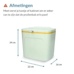 7L Prullenbak – Hangen Of Staan – Aanrecht Afvalbakje – GFT Afvalbakje – Licht Groen - Goed Sluitende Deksel - Geen Geur En Fruitvliegen - Afvalscheiding -Mepal shop 1200x1200 1063