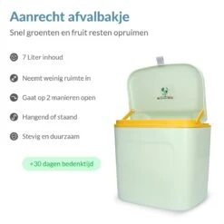 7L Prullenbak – Hangen Of Staan – Aanrecht Afvalbakje – GFT Afvalbakje – Licht Groen - Goed Sluitende Deksel - Geen Geur En Fruitvliegen - Afvalscheiding -Mepal shop 1200x1200 1064