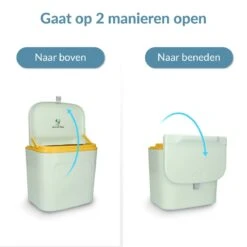 7L Prullenbak – Hangen Of Staan – Aanrecht Afvalbakje – GFT Afvalbakje – Licht Groen - Goed Sluitende Deksel - Geen Geur En Fruitvliegen - Afvalscheiding -Mepal shop 1200x1200 1067