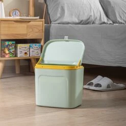 7L Prullenbak – Hangen Of Staan – Aanrecht Afvalbakje – GFT Afvalbakje – Licht Groen - Goed Sluitende Deksel - Geen Geur En Fruitvliegen - Afvalscheiding -Mepal shop 1200x1200 1069