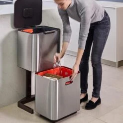 Joseph Joseph Intelligent Waste Prullenbak Totem Max - 60 L - Zilver -Mepal shop 1200x1200 1089