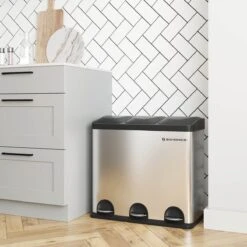 NumberOne® Afvalscheider Prullenbak 54 Liter (3 X 18 L) - Gemaakt Van Roestvrijstaal - Geurloos - Met Pedalen - Inclusief Binnenemmer 11 NumberOne® Afvalscheider Prullenbak 54 Liter (3 X 18 L) - Gemaakt Van Roestvrijstaal - Geurloos - Met Pedalen - Inclusief Binnenemmer -Mepal shop 1200x1200 1091