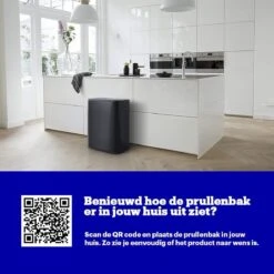 Brabantia Bo Touch Bin Prullenbak - 2 X 30 L - Matt Black -Mepal shop 1200x1200 1107