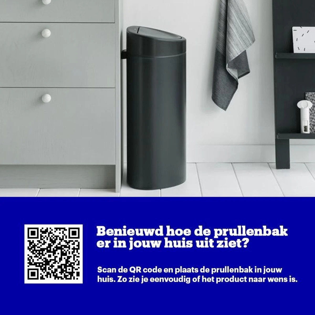 Brabantia Touch Bin Prullenbak - 40 L - Matt Black 4 Brabantia Touch Bin Prullenbak - 40 L - Matt Black - Afbeelding 2