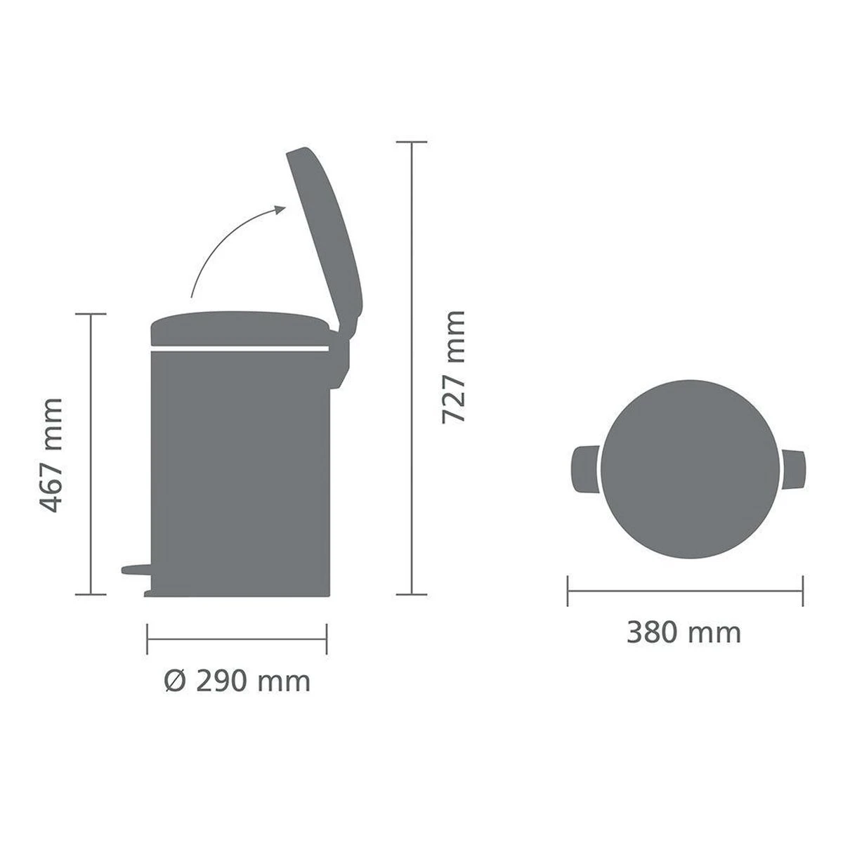 Brabantia NewIcon Prullenbak - 20 L - Matt Black 10 Brabantia NewIcon Prullenbak - 20 L - Matt Black - Afbeelding 8
