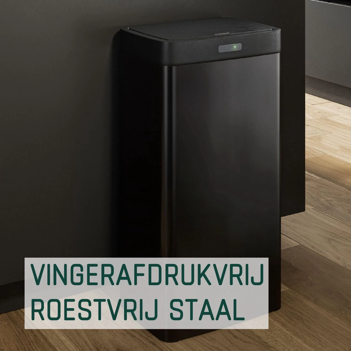 Sensor Prullenbak Zwart 50 Liter - Automatische Softclose Deksel - 50L - Zwarte Afvalemmer Stangvollby KINNA - Scandinavisch Design - Afvalbak - Infrarood Bewegingssensor - Vingerafdrukvrij En Vuilafstotend RVS - Hygiënische Keuken En Kantoor Vuilbak 5 Sensor Prullenbak Zwart 50 Liter - Automatische Softclose Deksel - 50L - Zwarte Afvalemmer Stangvollby KINNA - Scandinavisch Design - Afvalbak - Infrarood Bewegingssensor - Vingerafdrukvrij En Vuilafstotend RVS - Hygiënische Keuken En Kantoor Vuilbak - Afbeelding 3