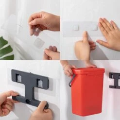 Homra Wall-up Prullenbak | Inbouwprullenbak Ophangbaar Met Plakstrip | GFT Vuilbak | Werkblak Afvalbak | Draagbare Vuilnisemmer | 12L Inhoud | Rood -Mepal shop 1200x1200 1247