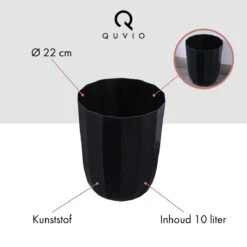 QUVIO Prullenbak Plastic / Papierbak / Papiermand / Afvalbak / Afvalemmer - Zwart -Mepal shop 1200x1200 1305
