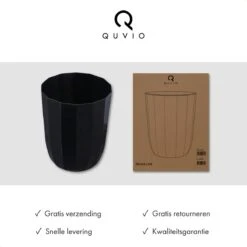 QUVIO Prullenbak Plastic / Papierbak / Papiermand / Afvalbak / Afvalemmer - Zwart -Mepal shop 1200x1200 1307