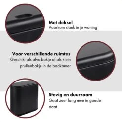 QUVIO Prullenbak / Prullenmand / Papierbak / Afvalbak / Afvalbak / Prullenbakken / Vuilnisbak - Met Deksel - 10L -Mepal shop 1200x1200 1312