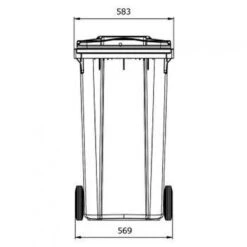 Kunststof Kliko Afval Rolcontainer Mini Container - 240 Liter - Grijs -Mepal shop 1200x1200 1320