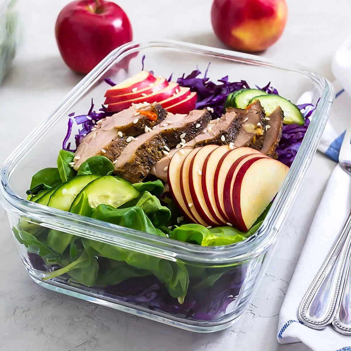 Merkloos Glazen Vershoudbakjes - Vershoudbakje 3 Stuks - Meal Prep Bakjes - Luchtdicht - Glas 6 Merkloos Glazen Vershoudbakjes - Vershoudbakje 3 Stuks - Meal Prep Bakjes - Luchtdicht - Glas - Afbeelding 4