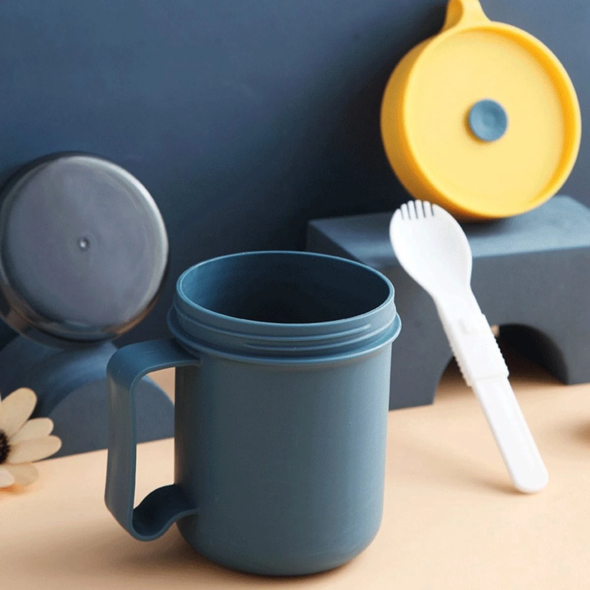 Soepbeker Magnetron 500ml- Milieuvriendelijk - Hitte Bestendige Beker - Lunchcontainer - Yoghurt To Go - Soepbeker To Go - Inclusief Lepel/vork - Donker Blauw 11 Soepbeker Magnetron 500ml- Milieuvriendelijk - Hitte Bestendige Beker - Lunchcontainer - Yoghurt To Go - Soepbeker To Go - Inclusief Lepel/vork - Donker Blauw - Afbeelding 9