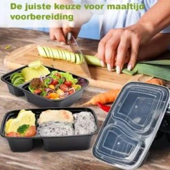 Meal Prep Bakjes - 20 Stuks - 2 Compartimenten - Vershoudbakjes - Meal Prep - 1L - Magnetron Bakjes Met Deksel - Vershouddoos -Mepal shop 1200x1200 1363
