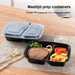 Meal Prep Bakjes - 20 Stuks - 2 Compartimenten - Vershoudbakjes - Meal Prep - 1L - Magnetron Bakjes Met Deksel - Vershouddoos -Mepal shop 1200x1200 1364