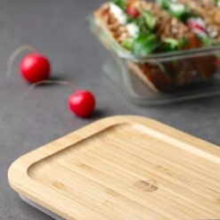 Navaris Glazen Vershoudbakjes - Set Van 4 - Meal Prep Bakjes Met Bamboe Deksel - 4x Vershouddoos Van Glas - BPA-vrij - Bakjes In 4 Maten -Mepal shop 1200x1200 1366