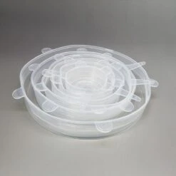 Siliconen Vershoud Deksels – Set Van 6 Stuks – Flexibel – Herbruikbaar – Wit - Stretch Tot Wel 30 Cm -Mepal shop 1200x1200 1370