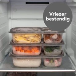 Meal Prep Bakjes - Diepvriesbakjes - Vershoudbakjes Set Met Deksel - Magnetron Bakjes - Diepvriesdozen - Met 3 Compartimenten - Stevig En Herbruikbaar - BPA Vrij - Set Van 6 Stuks - 965ml -Mepal shop 1200x1200 1393