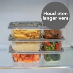 Meal Prep Bakjes - Diepvriesbakjes - Vershoudbakjes Set Met Deksel - Magnetron Bakjes - Diepvriesdozen - Met 3 Compartimenten - Stevig En Herbruikbaar - BPA Vrij - Set Van 6 Stuks - 965ml -Mepal shop 1200x1200 1394