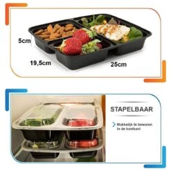 MEALE® - Meal Prep Bakjes 14 Stuks + Bestekhouder - 3 Vakken - BPA Vrij - Vershoud Lunchbox - Food Prep Containers - Maaltijdbakjes 15 MEALE® - Meal Prep Bakjes 14 Stuks + Bestekhouder - 3 Vakken - BPA Vrij - Vershoud Lunchbox - Food Prep Containers - Maaltijdbakjes -Mepal shop 1200x1200 1428