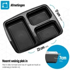 Meal Prep Bakjes - 10 Stuks - 3 Compartimenten - Lunchbox - Diepvriesbakjes - Vershoudbakjes - Plastic Bakjes Met Deksel - Magnetron Bakjes Met Deksel - Meal Prep - Vershouddoos - 1L - BPA Vrij – Fitcrafters -Mepal shop 1200x1200 1473
