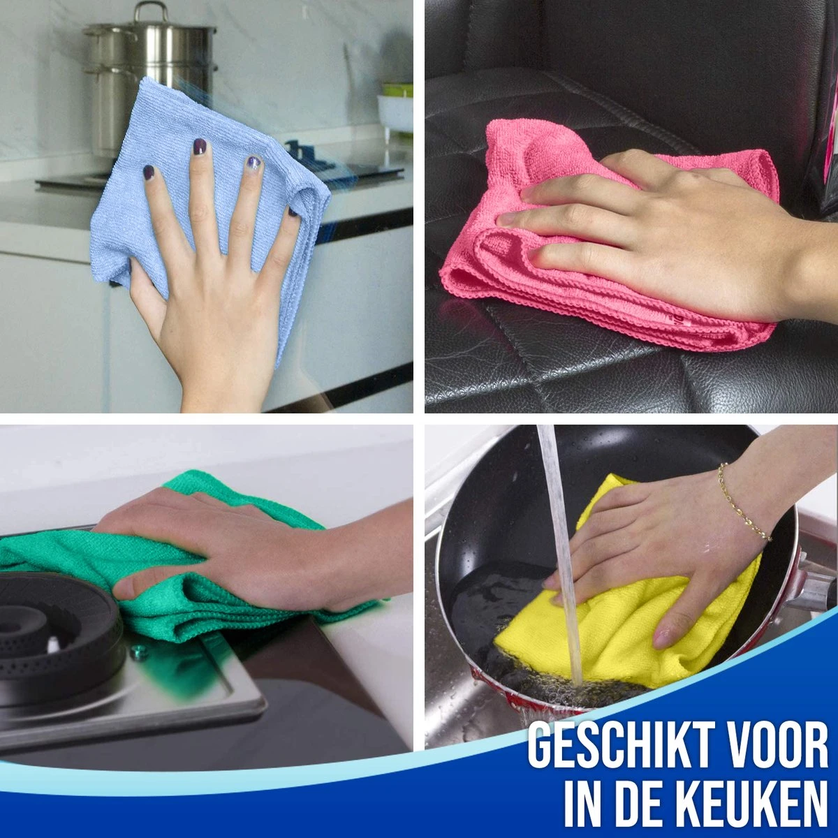 Nince Microvezeldoekjes - Set Van 12 - Schoonmaakdoekjes 30x30 - Reinigingsdoekjes - Vaatdoekjes 5 Nince Microvezeldoekjes - Set Van 12 - Schoonmaakdoekjes 30x30 - Reinigingsdoekjes - Vaatdoekjes - Afbeelding 3
