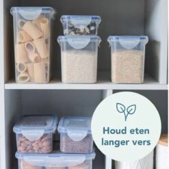 Lock&Lock Vershouddoos - Bewaardoos Voedsel - Voorraadpot - Set Van 2 Stuks - Voor Spaghetti/Pasta - 2 Liter - Transparant -Mepal shop 1200x1200 1514