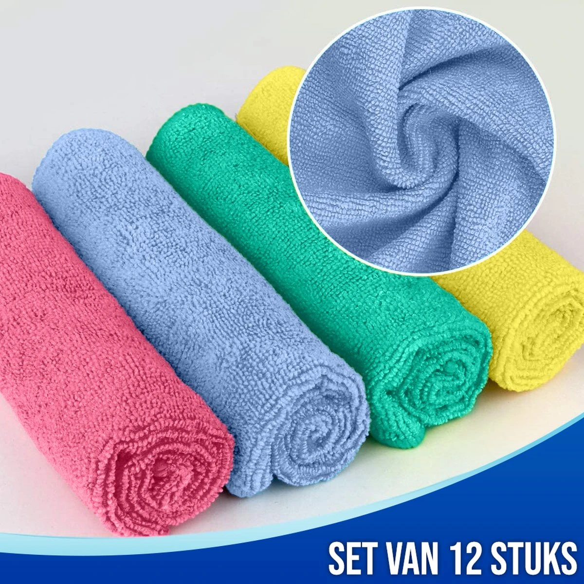 Nince Microvezeldoekjes - Set Van 12 - Schoonmaakdoekjes 30x30 - Reinigingsdoekjes - Vaatdoekjes 8 Nince Microvezeldoekjes - Set Van 12 - Schoonmaakdoekjes 30x30 - Reinigingsdoekjes - Vaatdoekjes - Afbeelding 6