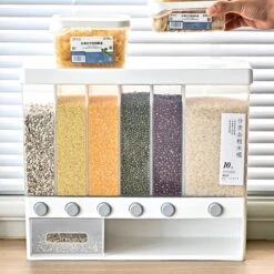 Food Dispensers - Cereal & Noten Dispensers - Rijst Dispensers - 6 Containers - Wit - -Mepal shop 1200x1200 1533