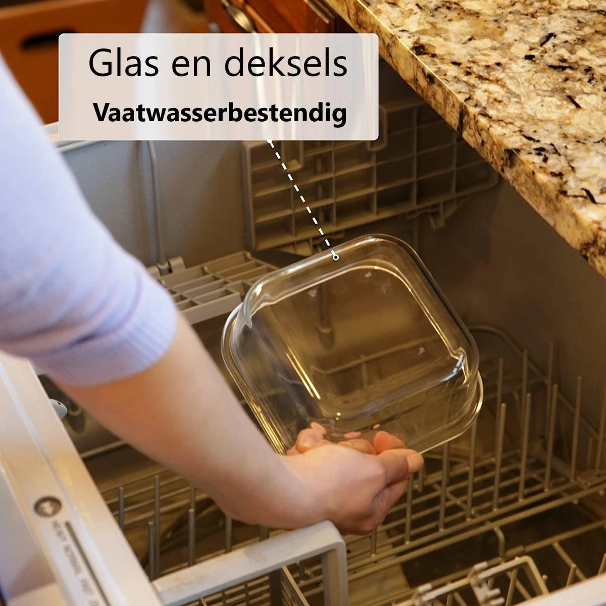 VMCA Glazen Vershoudbakjes Voor Vriezer Oven En Magnetron - 9 Bakjes 5 VMCA Glazen Vershoudbakjes Voor Vriezer Oven En Magnetron - 9 Bakjes - Afbeelding 3