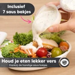 Bablue Meal Prep Bakjes - 7 Stuks - Met 7 Extra Dressingsbakjes - Vershoudbakjes Set Met Deksel - Plastic Bakjes Met Deksel - Lunchbox - Diepvriesbakjes - Bewaardozen Met Deksel - Geschikt Voor Diepvries Magnetron Vaatwasser - In Elkaar Te Stapelen -Mepal shop 1200x1200 1545