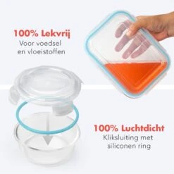 KitchenBrothers Meal Prep Bakjes - Set - Luchtdicht - BPA Vrij - Glas - 9 Stuks -Mepal shop 1200x1200 1566